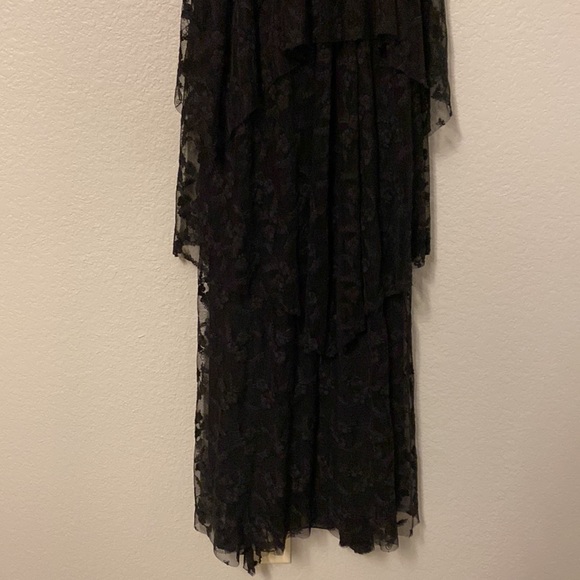 Free People Black Flower Embroidered Tiered Lace Tulle Open Back Maxi Dress - 2 - Picture 10 of 13
